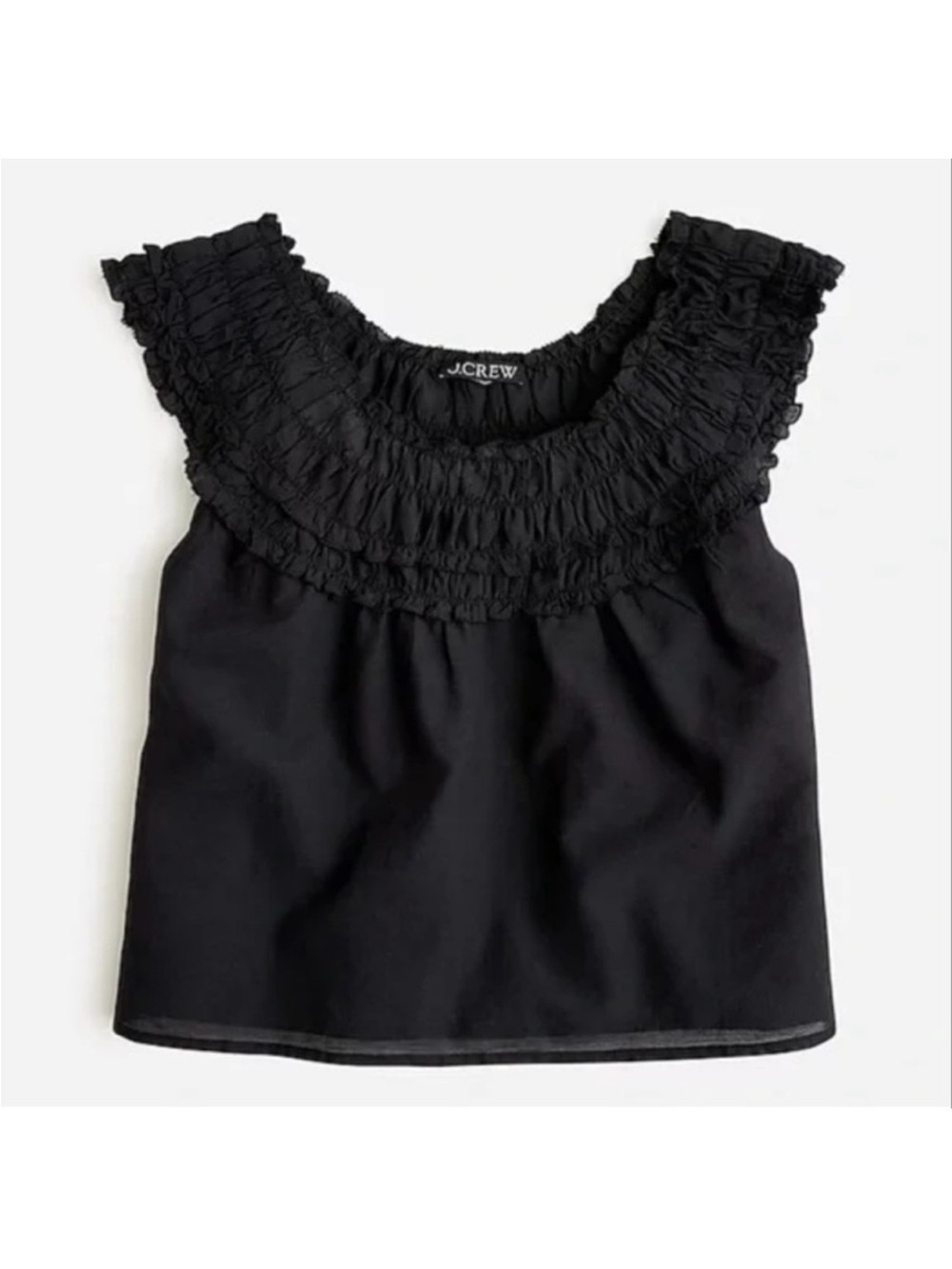 NWT J. Crew Black Rosalie Cotton Voile Top